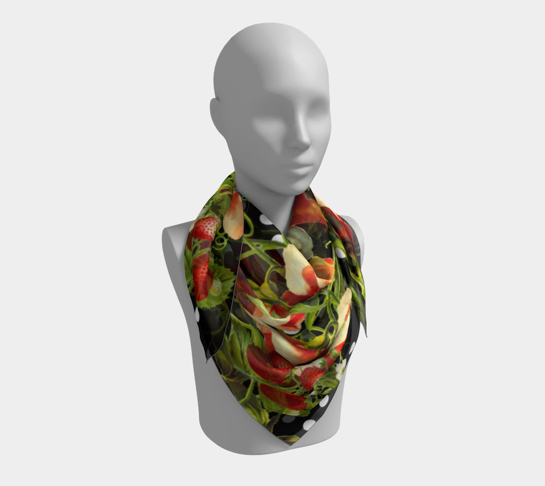 fruit blossom black scarf