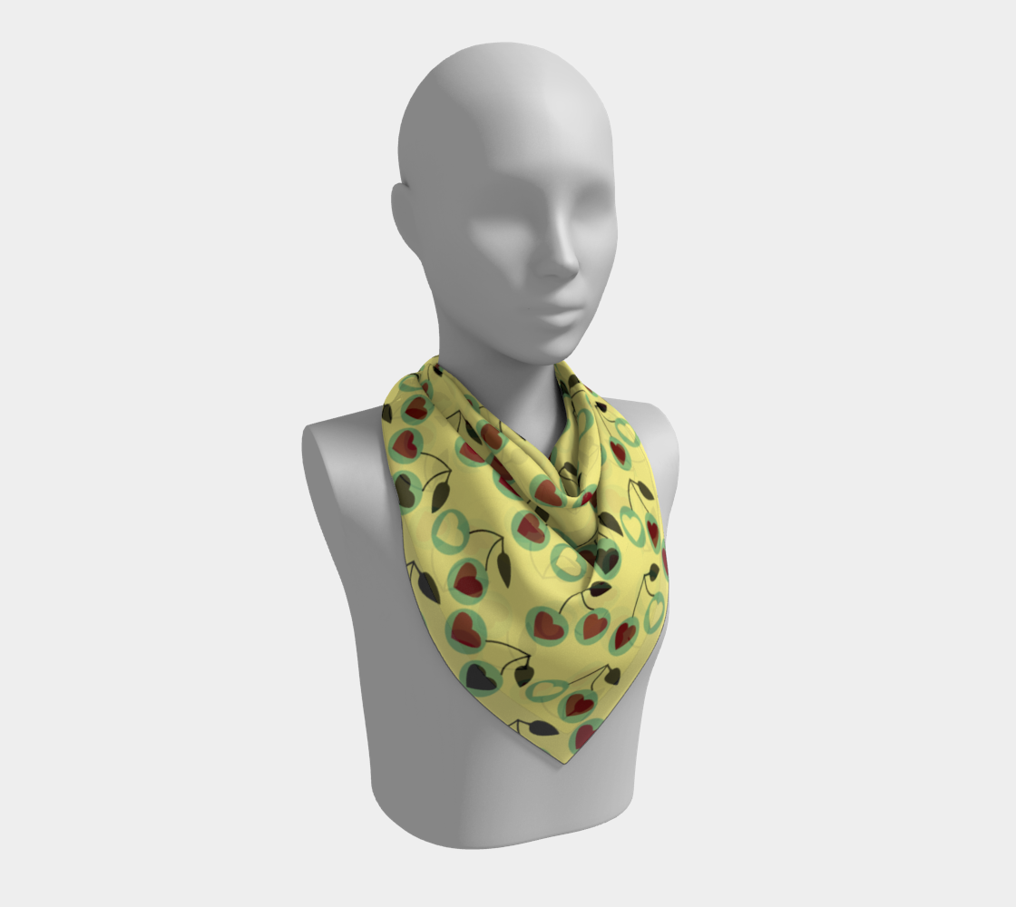 yellow heart cherries scarf