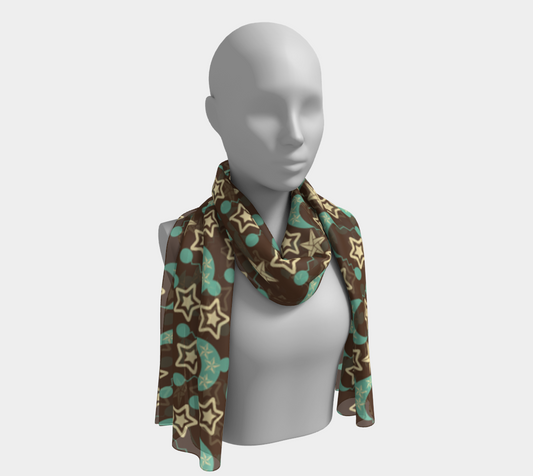 Brown with blue hats scarf