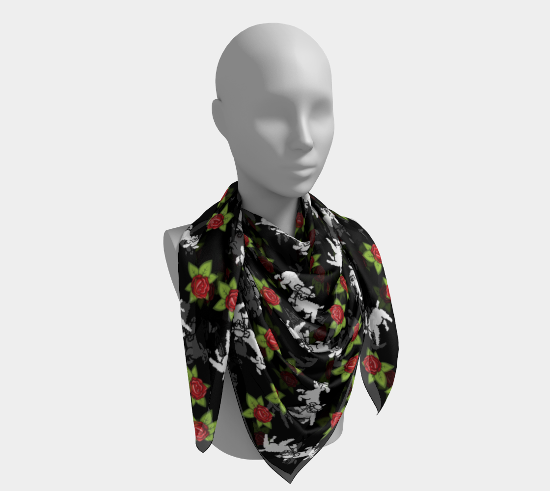 lamb pattern black scarf