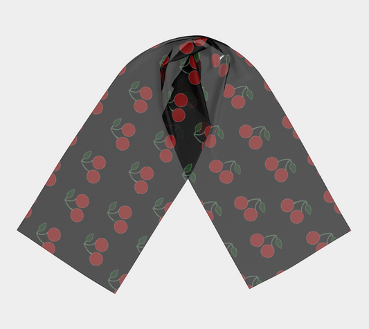 cherries black scarf