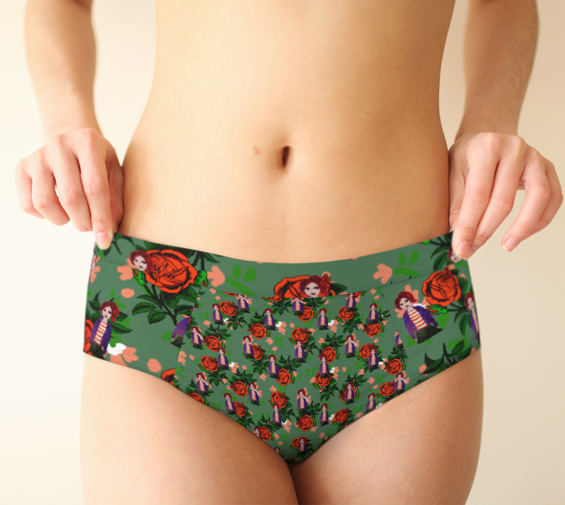 fiola pattern green cheeky briefs