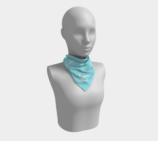 aqua anchor scarf