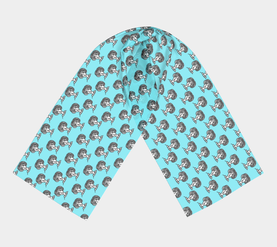 20s girl blue scarf