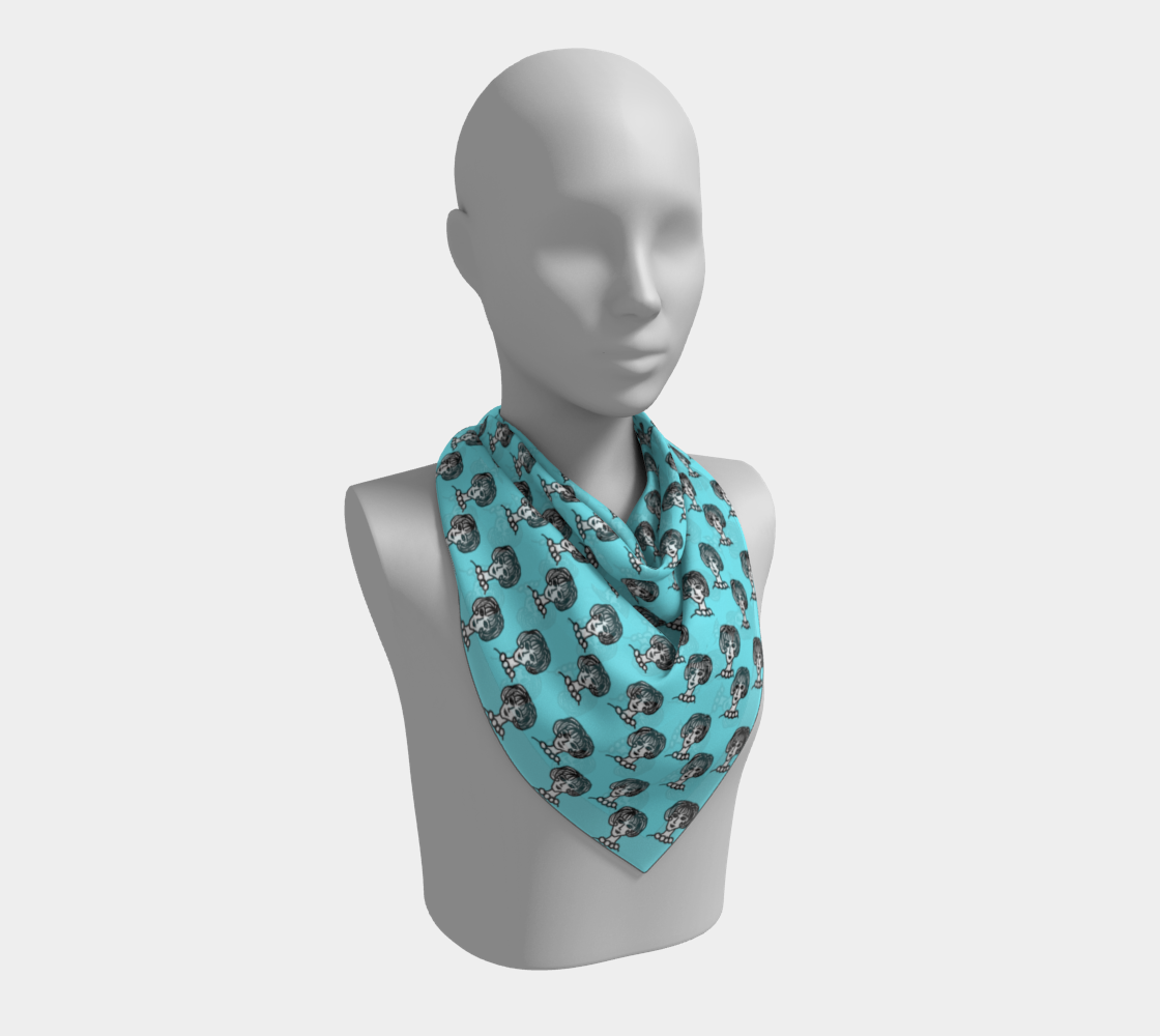 20s girl blue scarf