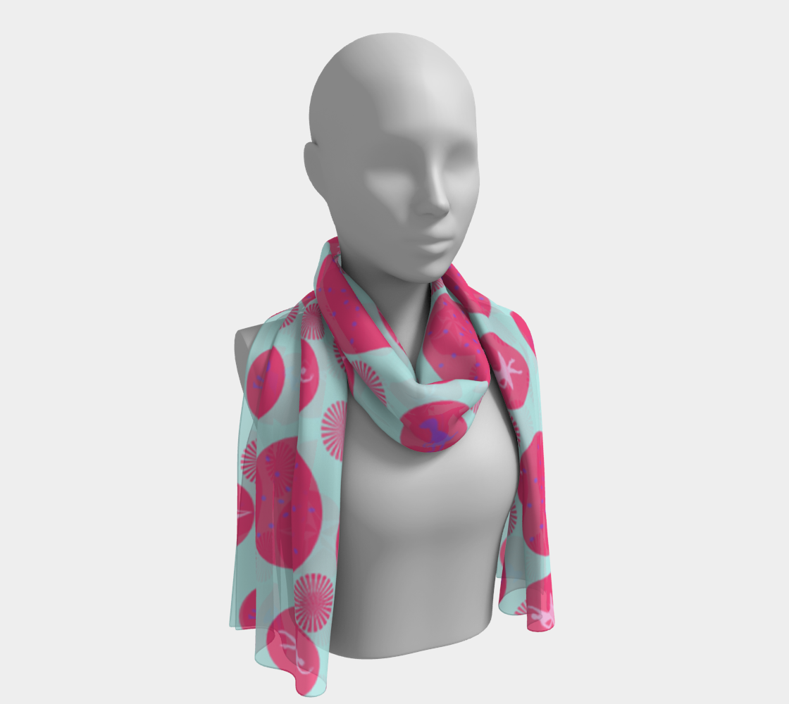 blue retro dots scarf