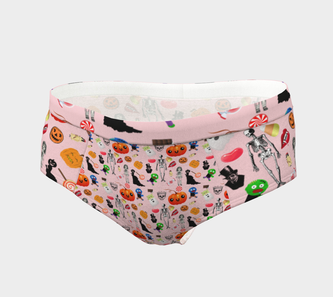 halloween treats pattern pink cheeky briefs