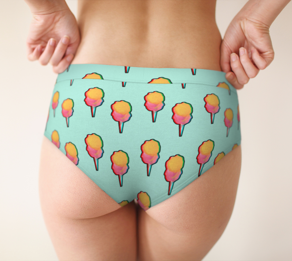 cotton candy pattern aqua 3d cheeky briefs