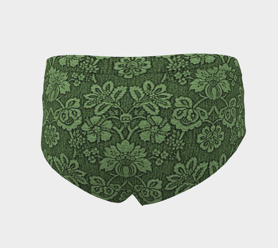 damask green cheeky briefs