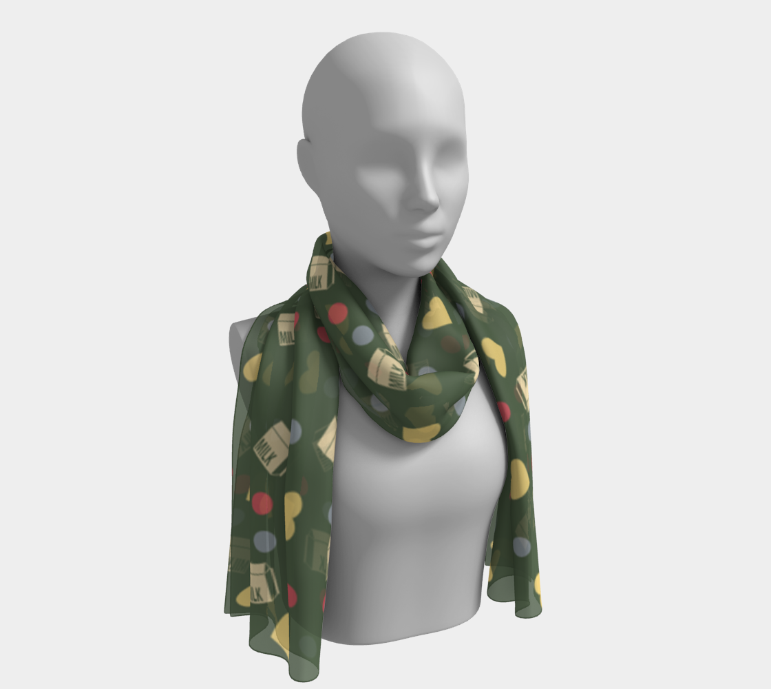 green milk hearts scarf