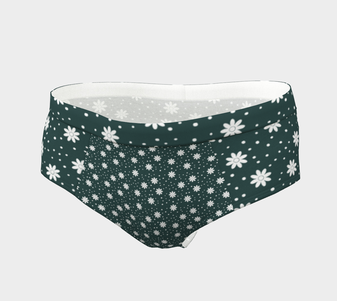 floral dots teal cheeky briefs