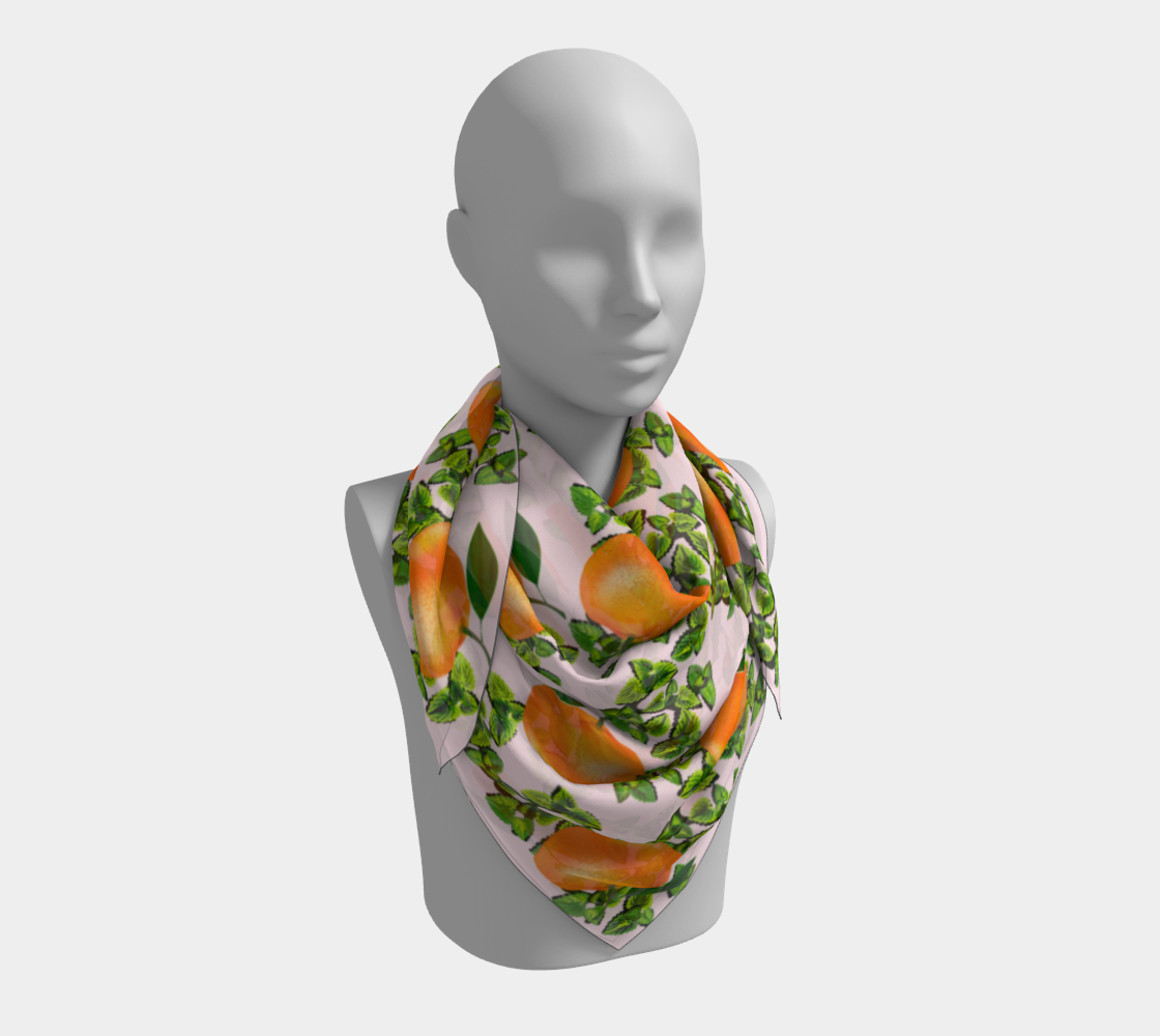 citrus tropical orange pink scarf