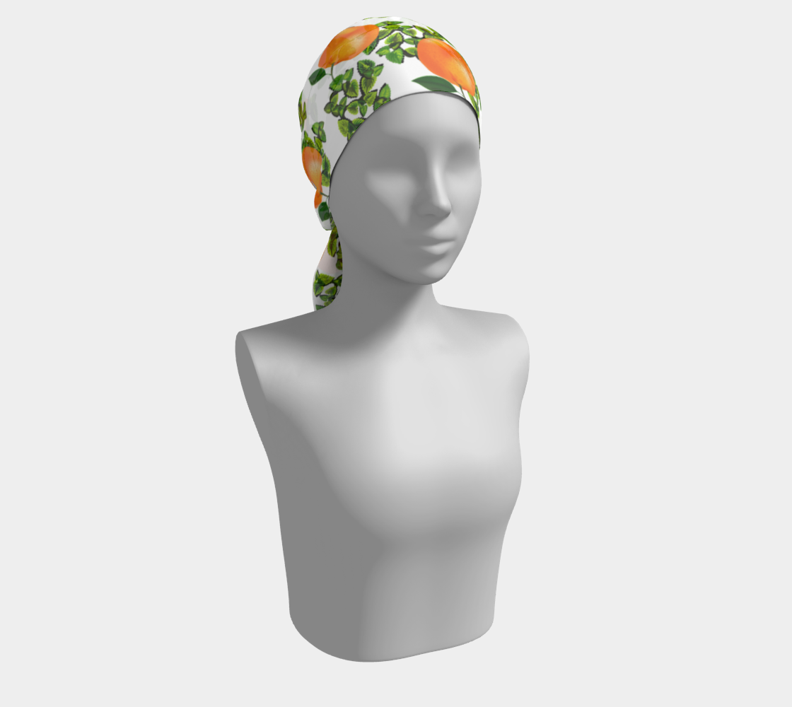 citrus tropical orange white scarf