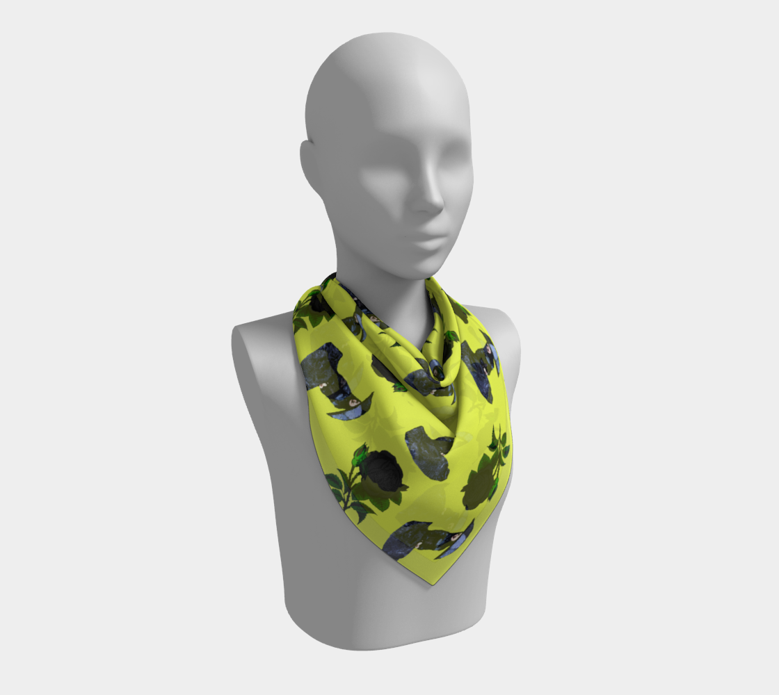 gothic girl rose yellow pattern scarf