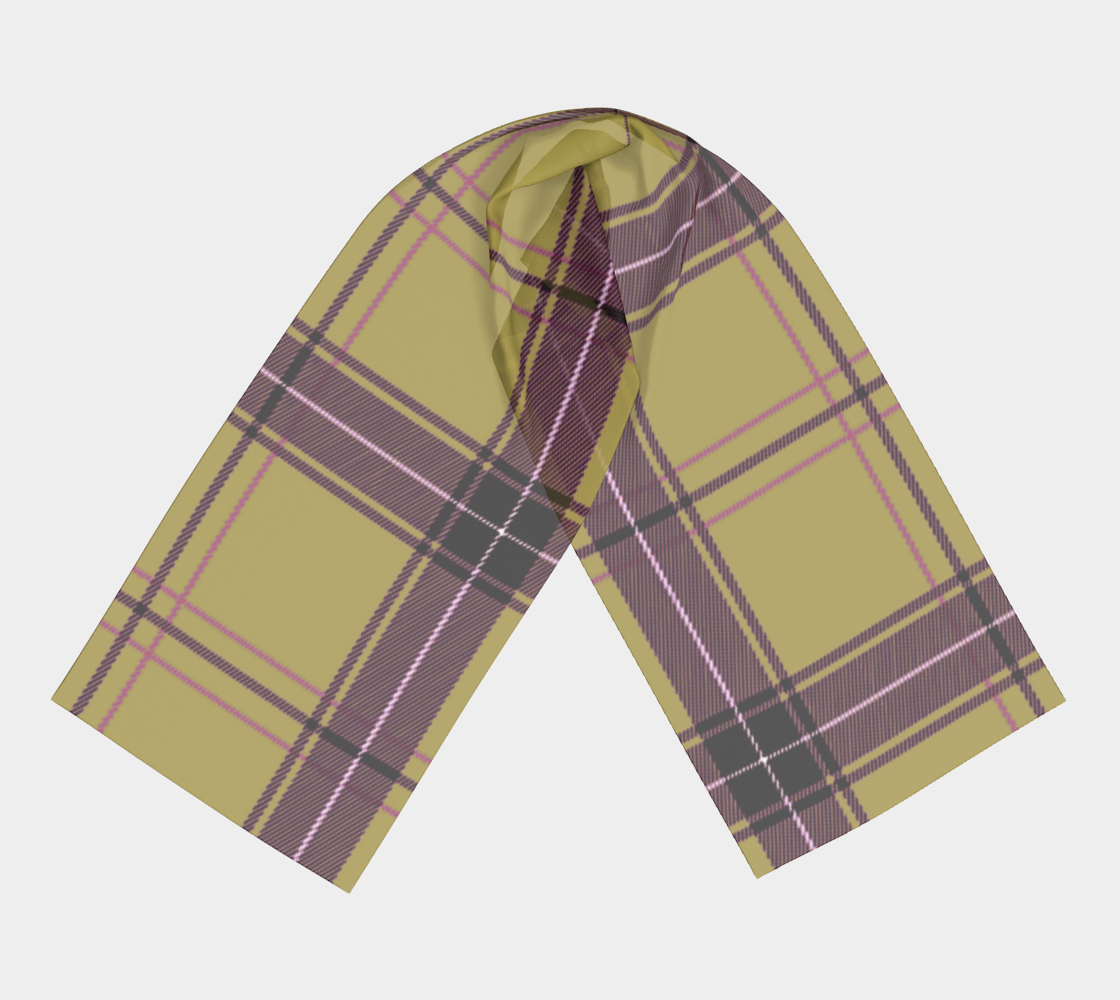 beige purple plaid scarf