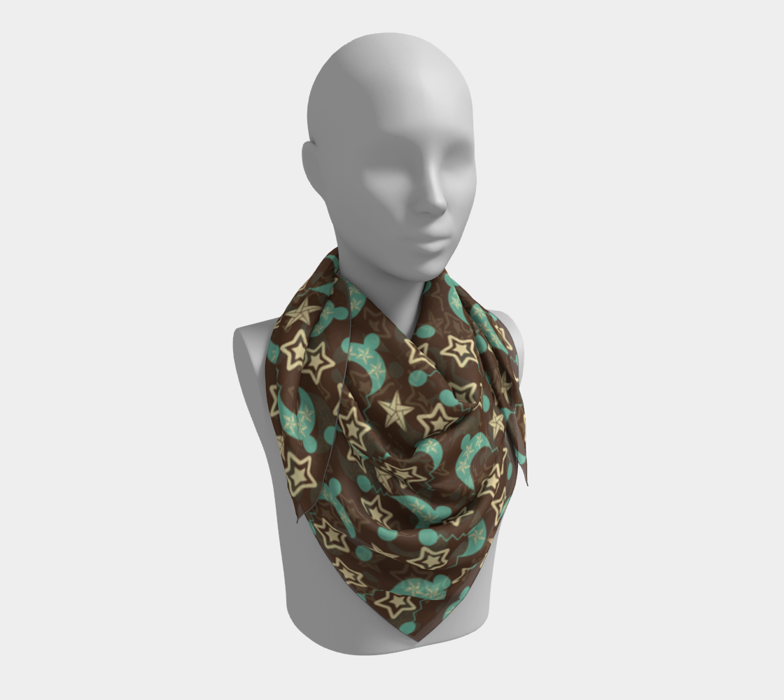 Brown with blue hats scarf