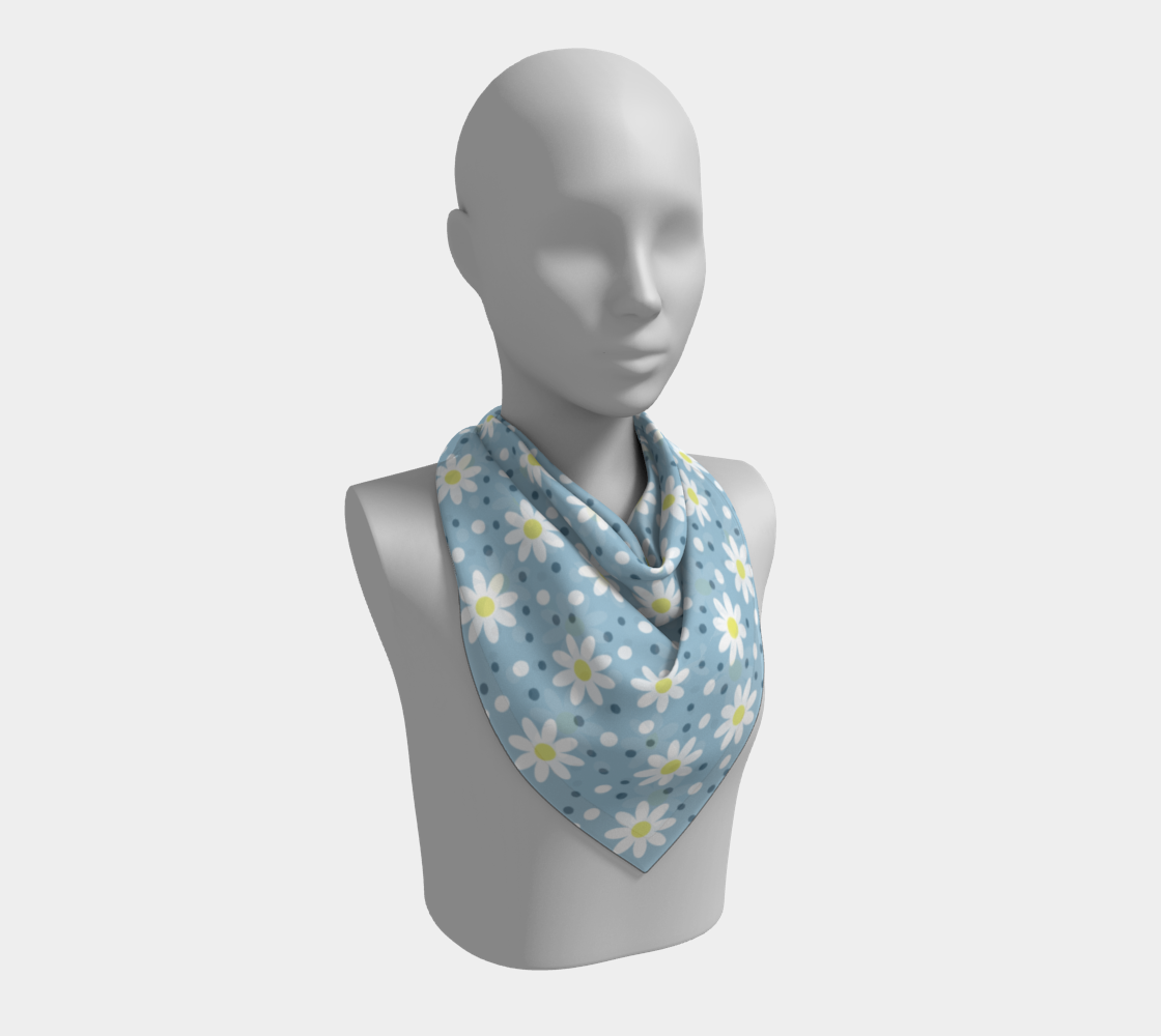 daisy dots light blue scarf