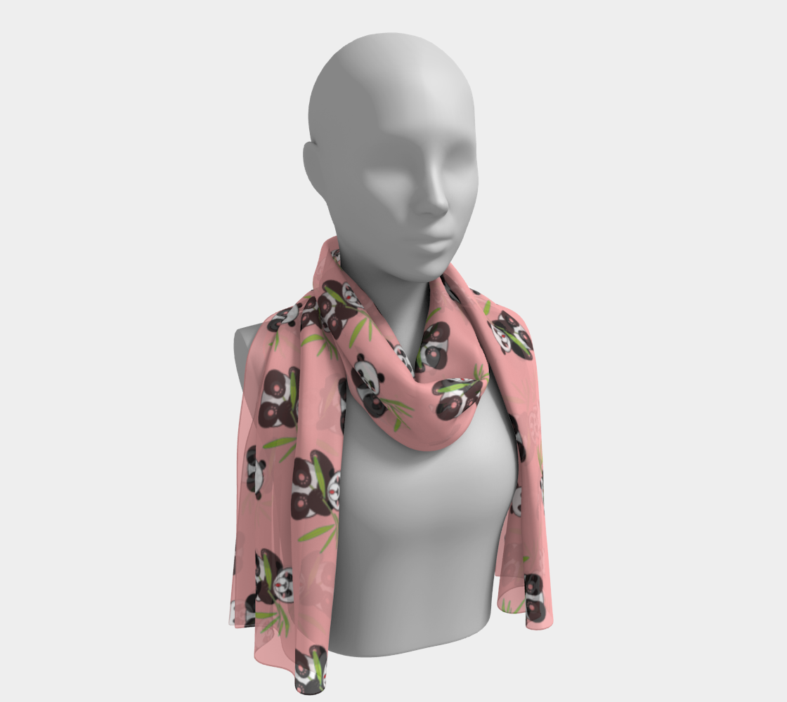 panda with bamboo pink scarf