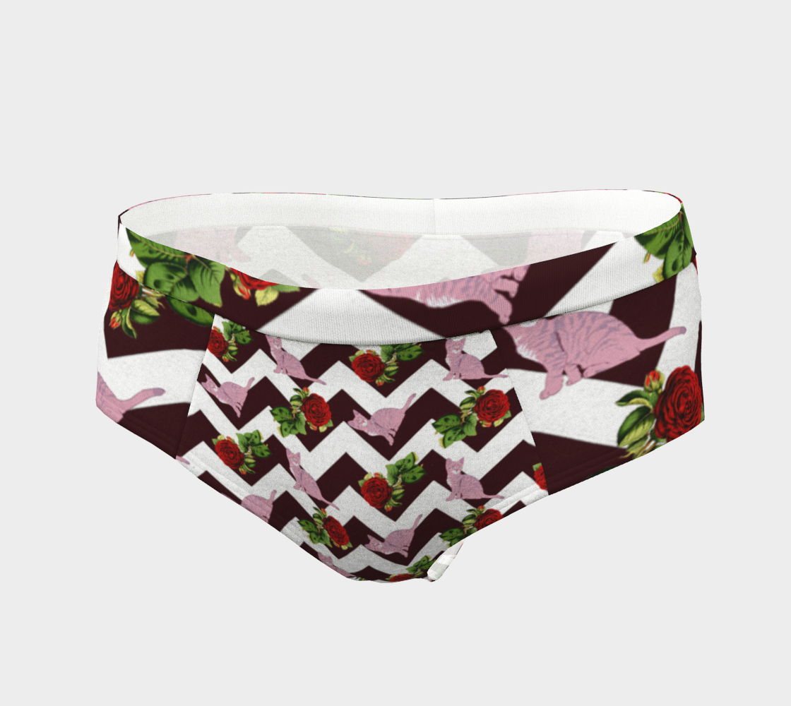 cat rose chevron cheeky briefs