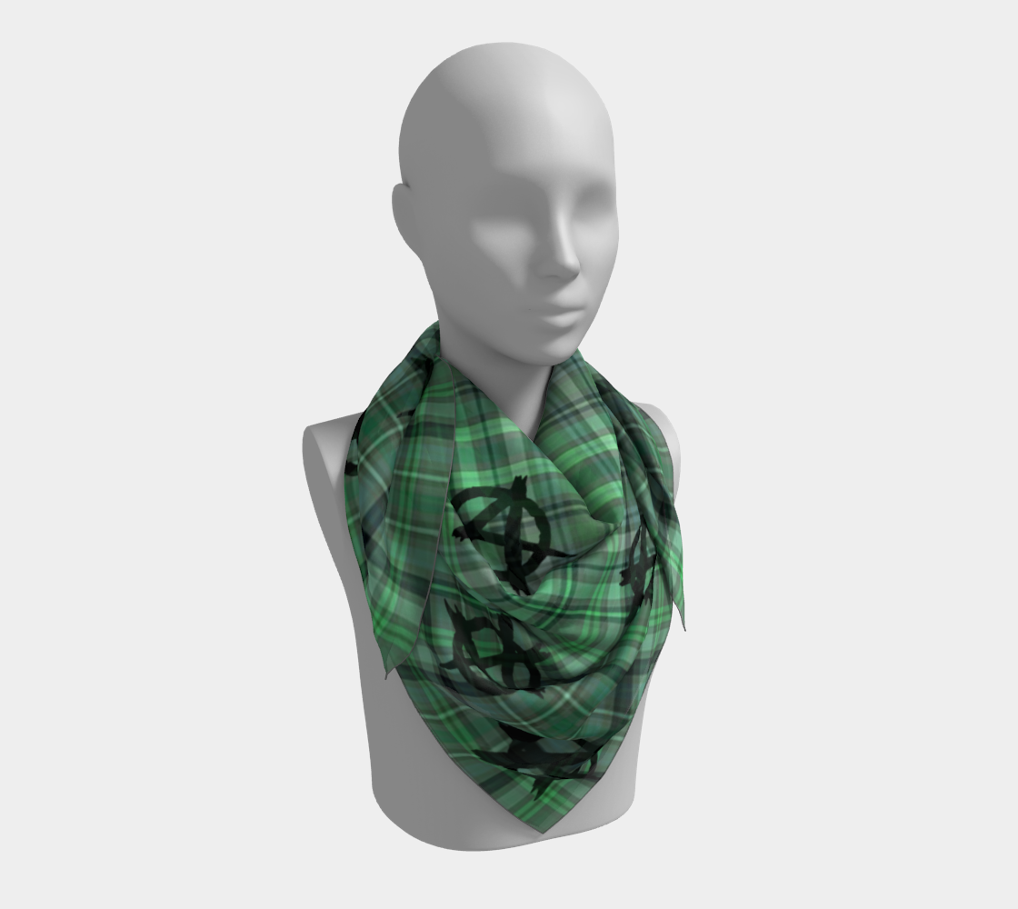 green  plaid anarchy scarf