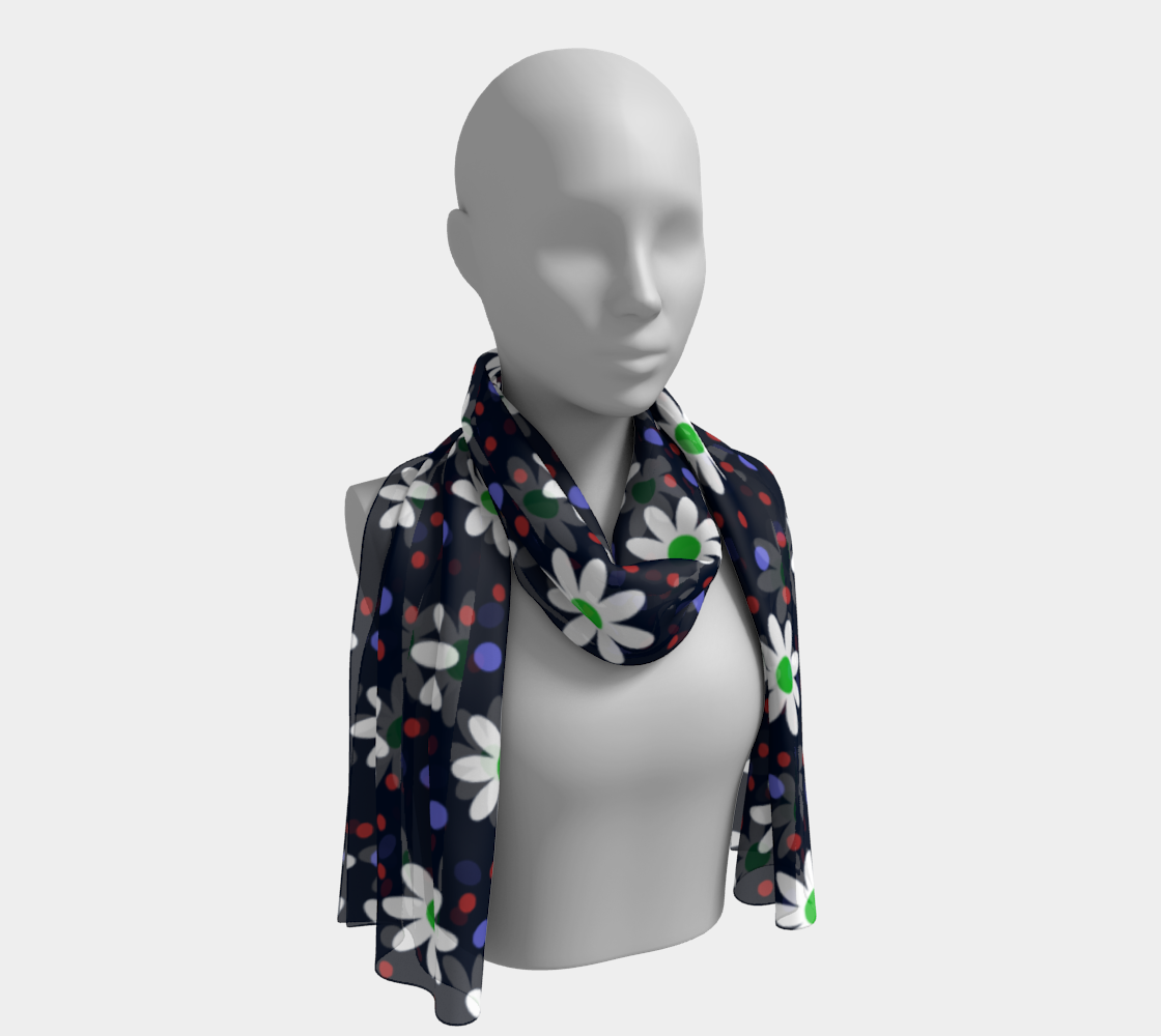 daisy dots navy blue scarf