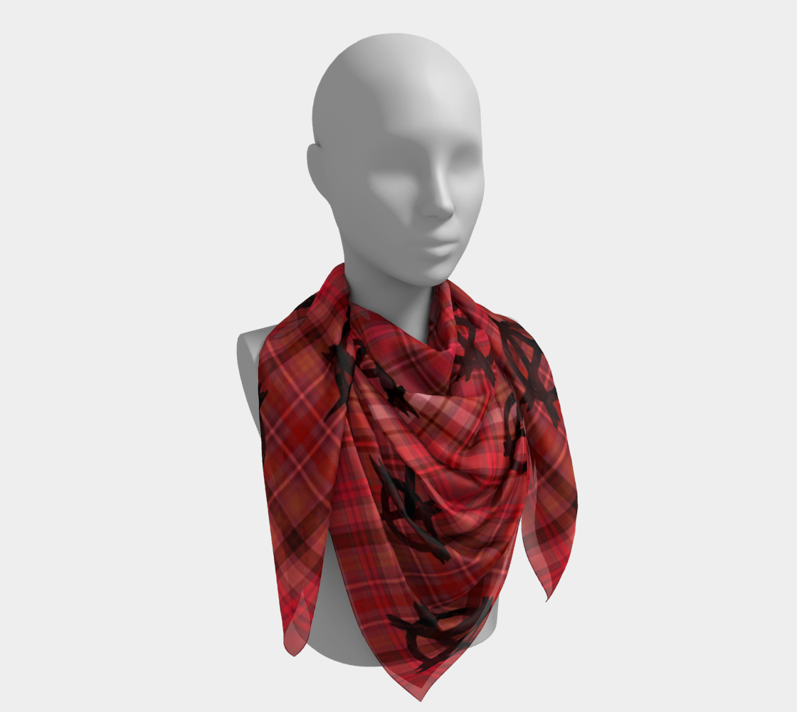 red plaid anarchy scarf