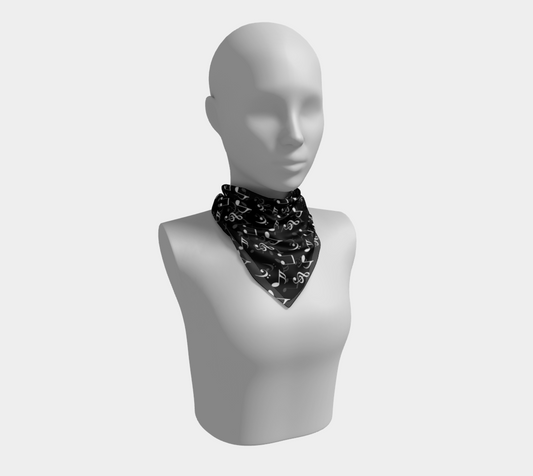 black music notes scarf