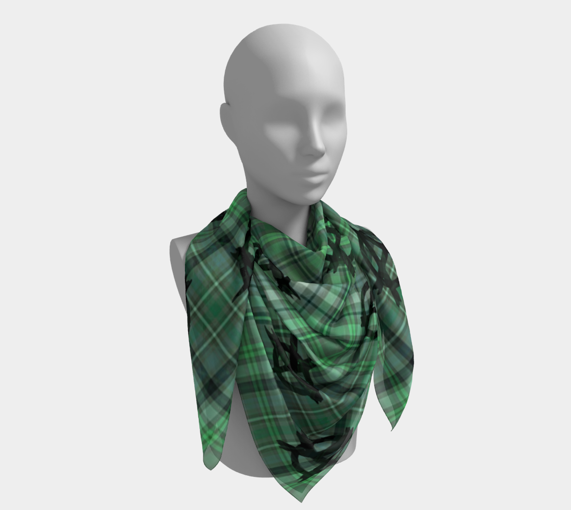 green  plaid anarchy scarf