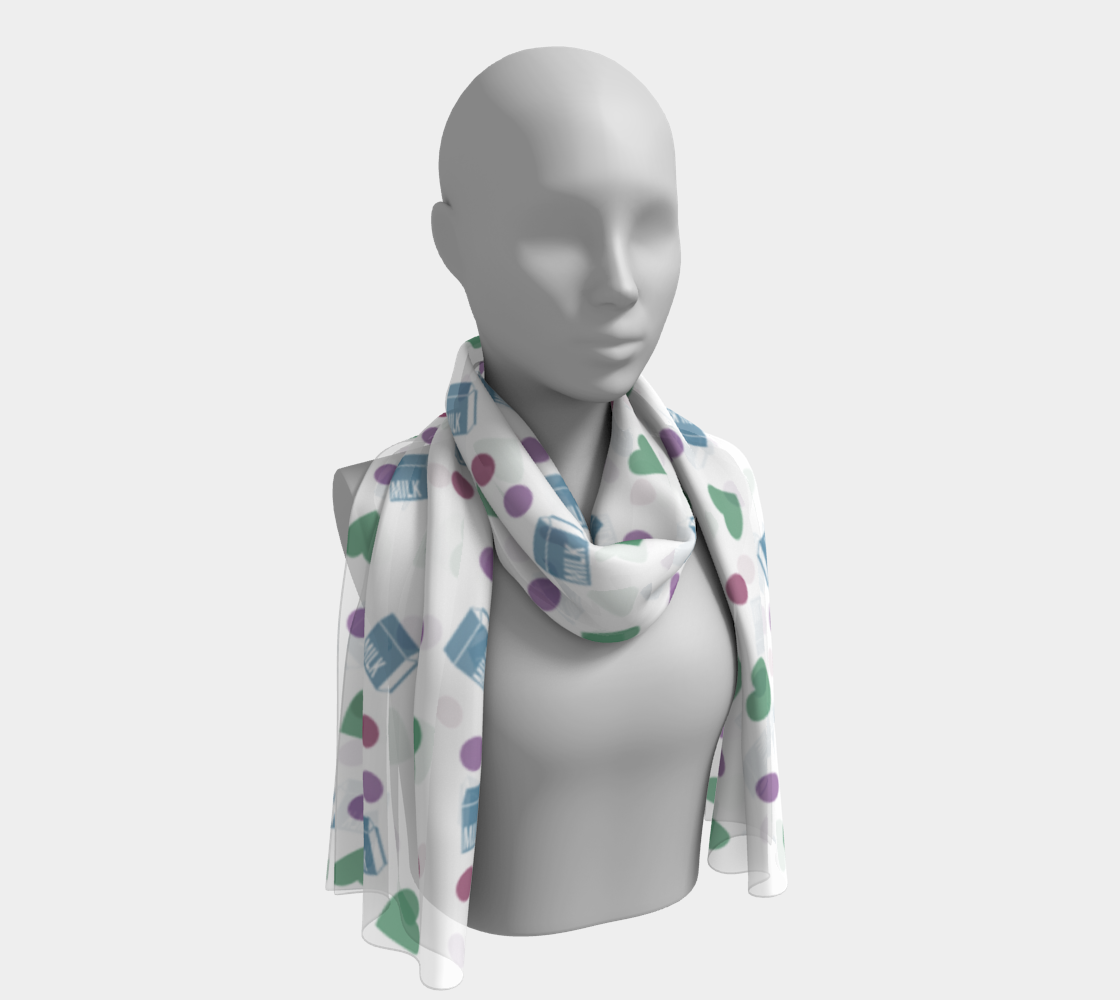 white milk hearts scarf