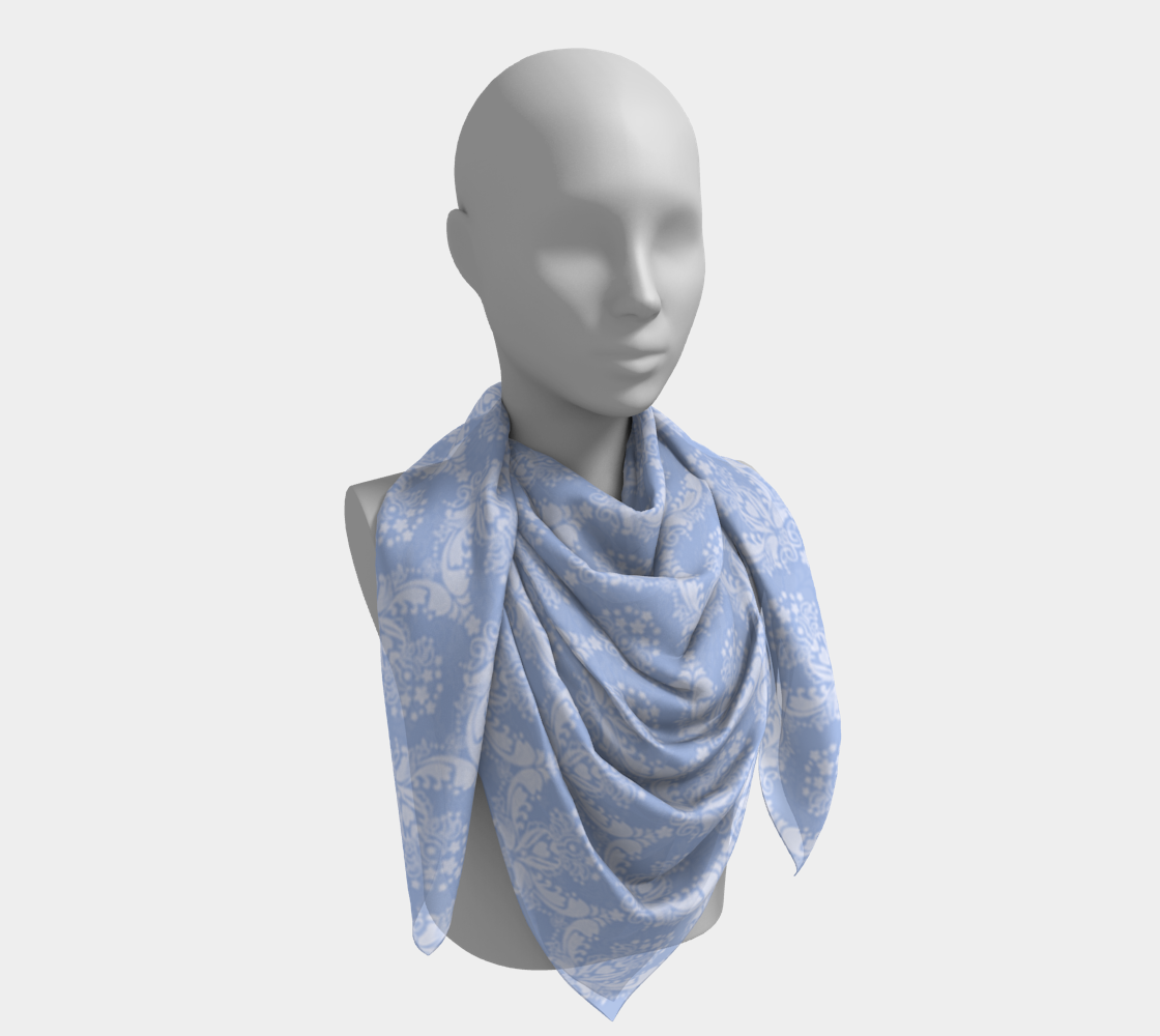 damask light blue scarf