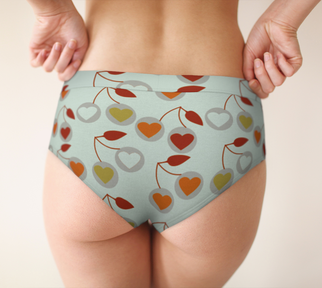 heart cherries grey cheeky briefs