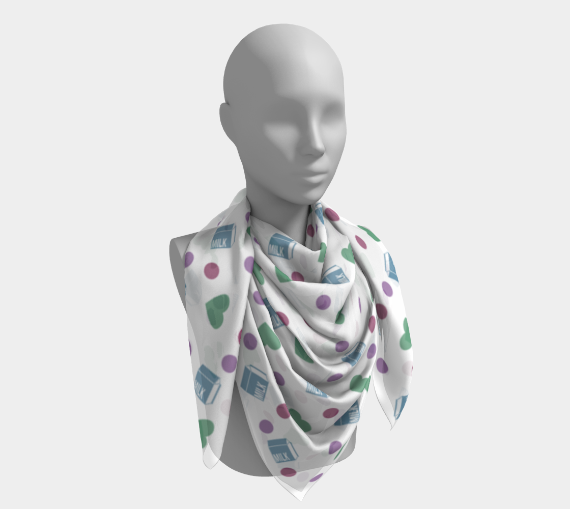 white milk hearts scarf