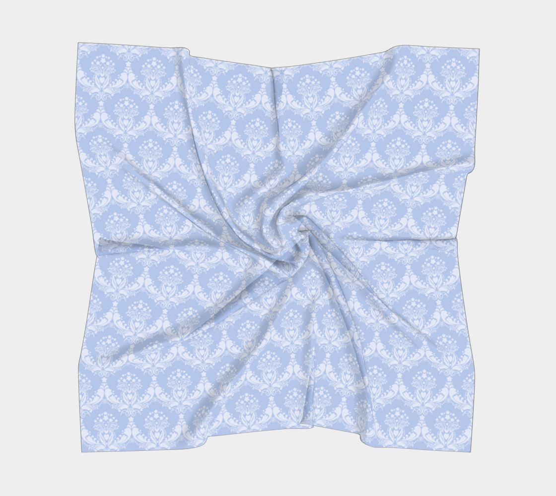 damask light blue scarf