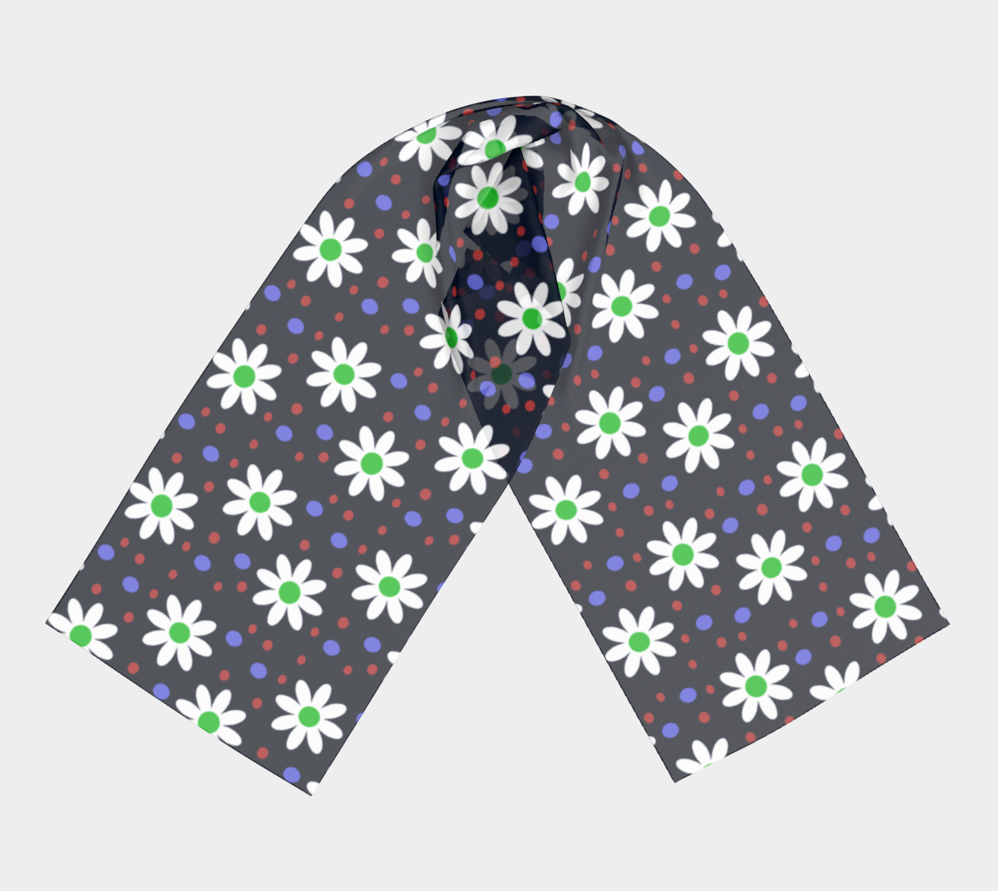 daisy dots navy blue scarf