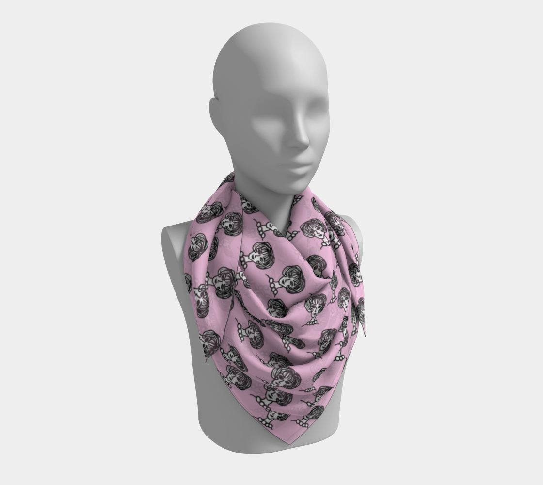 20s girl pink scarf