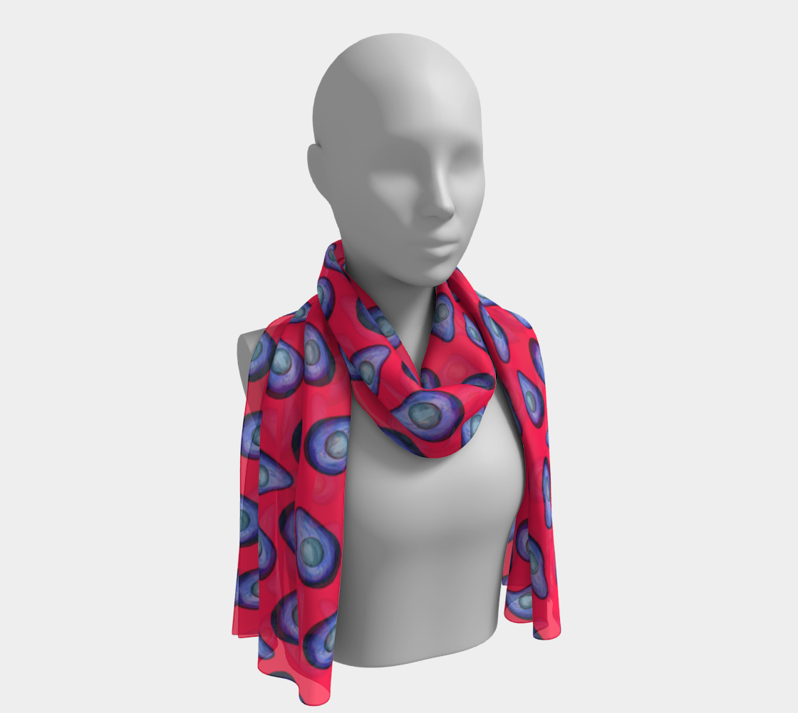 tropical pink avocadoes scarf