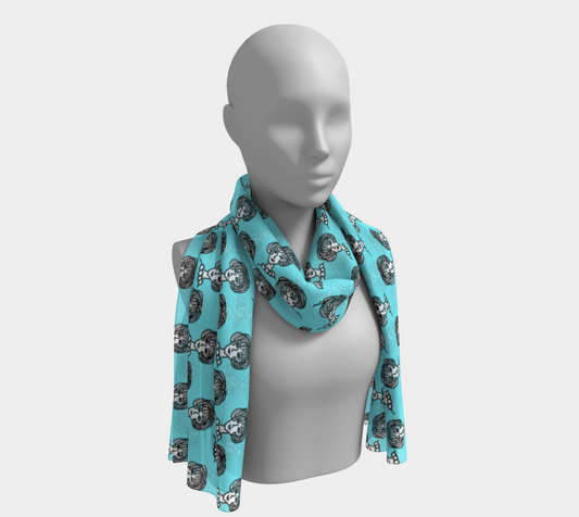 20s girl blue scarf