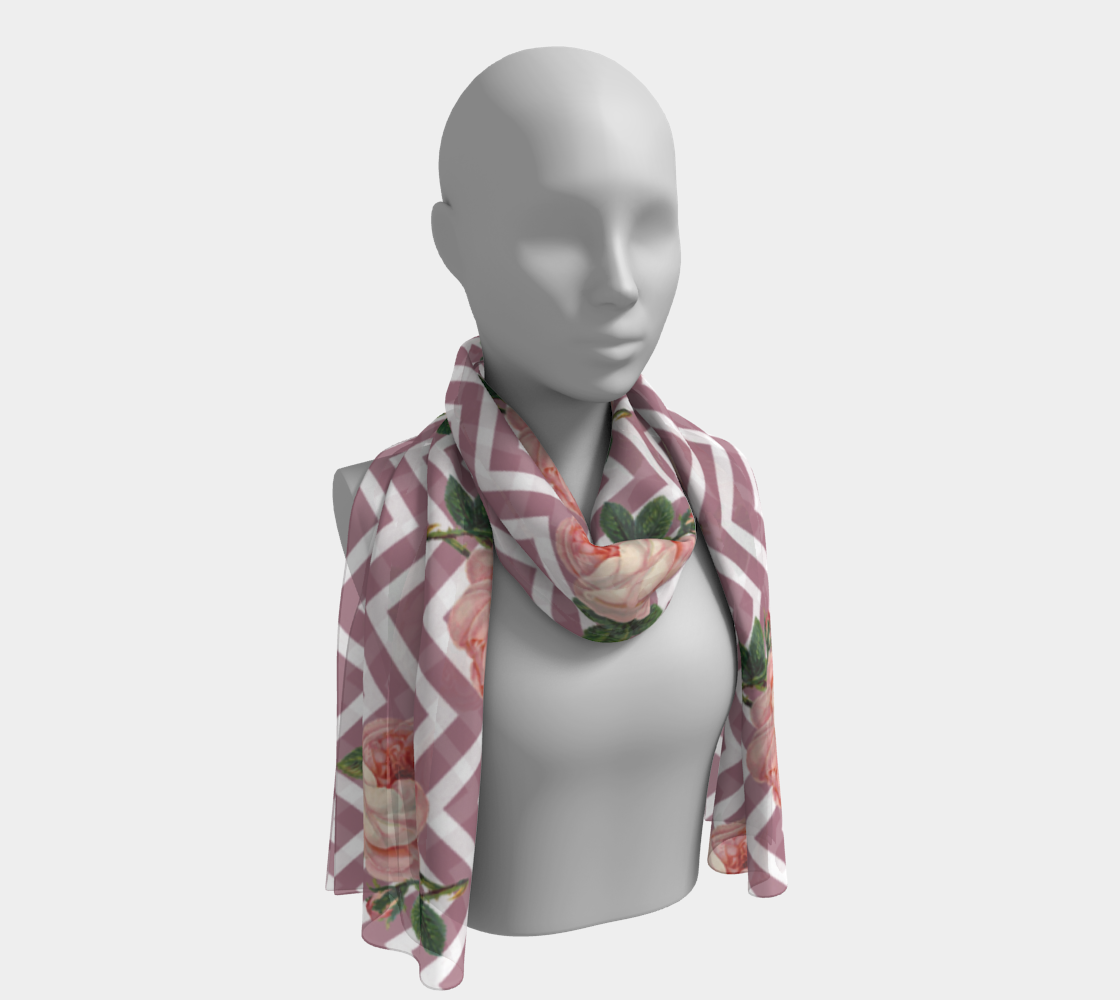 violet chevron rose scarf