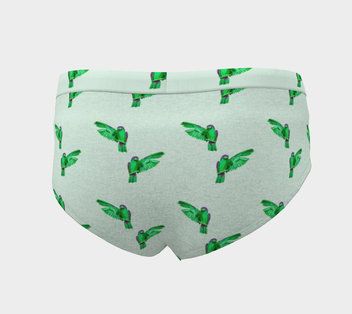 green parrot pattern cheeky briefs