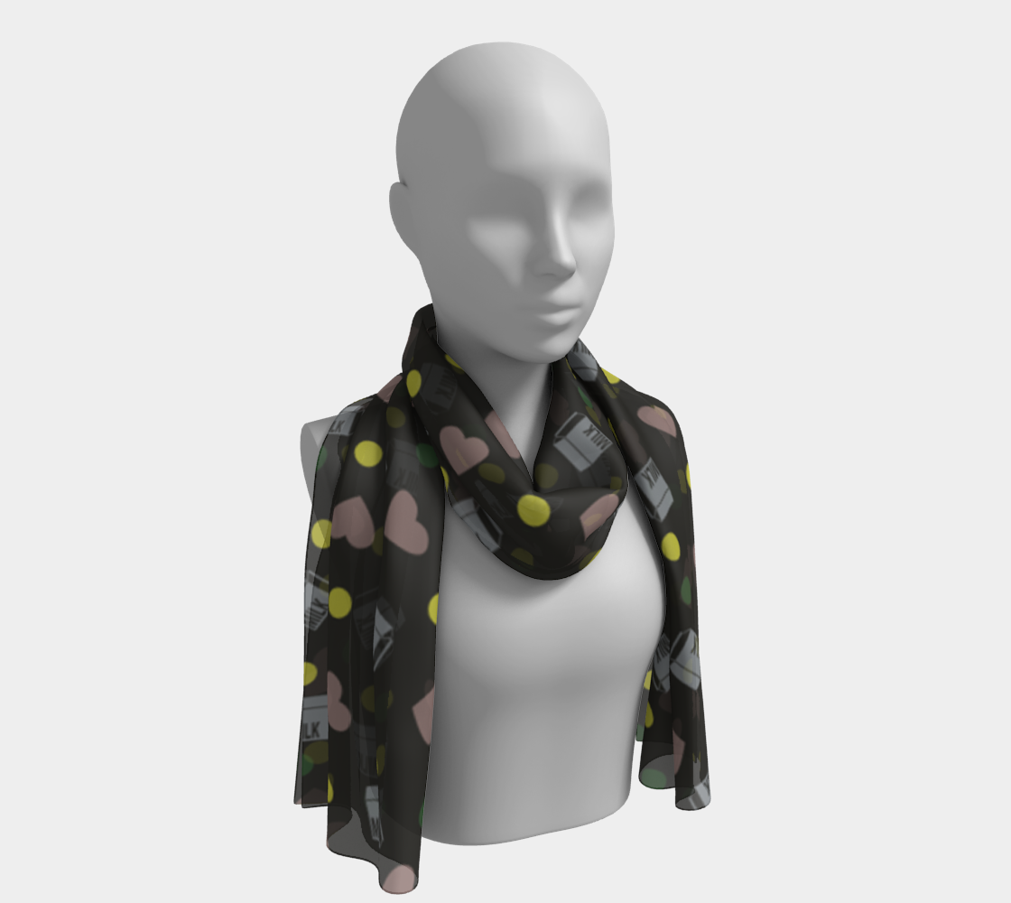 dark grey milk hearts scarf