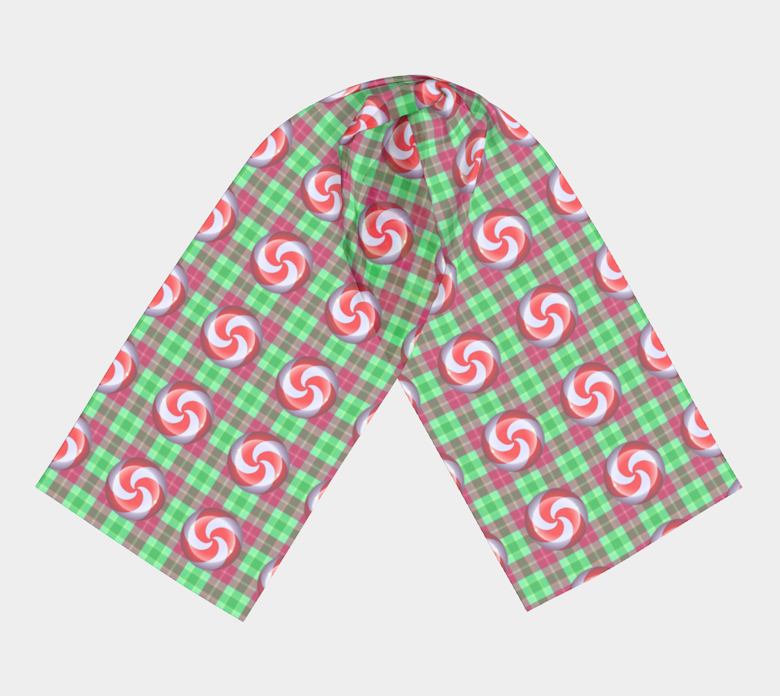 peppermint candy green plaid scarf