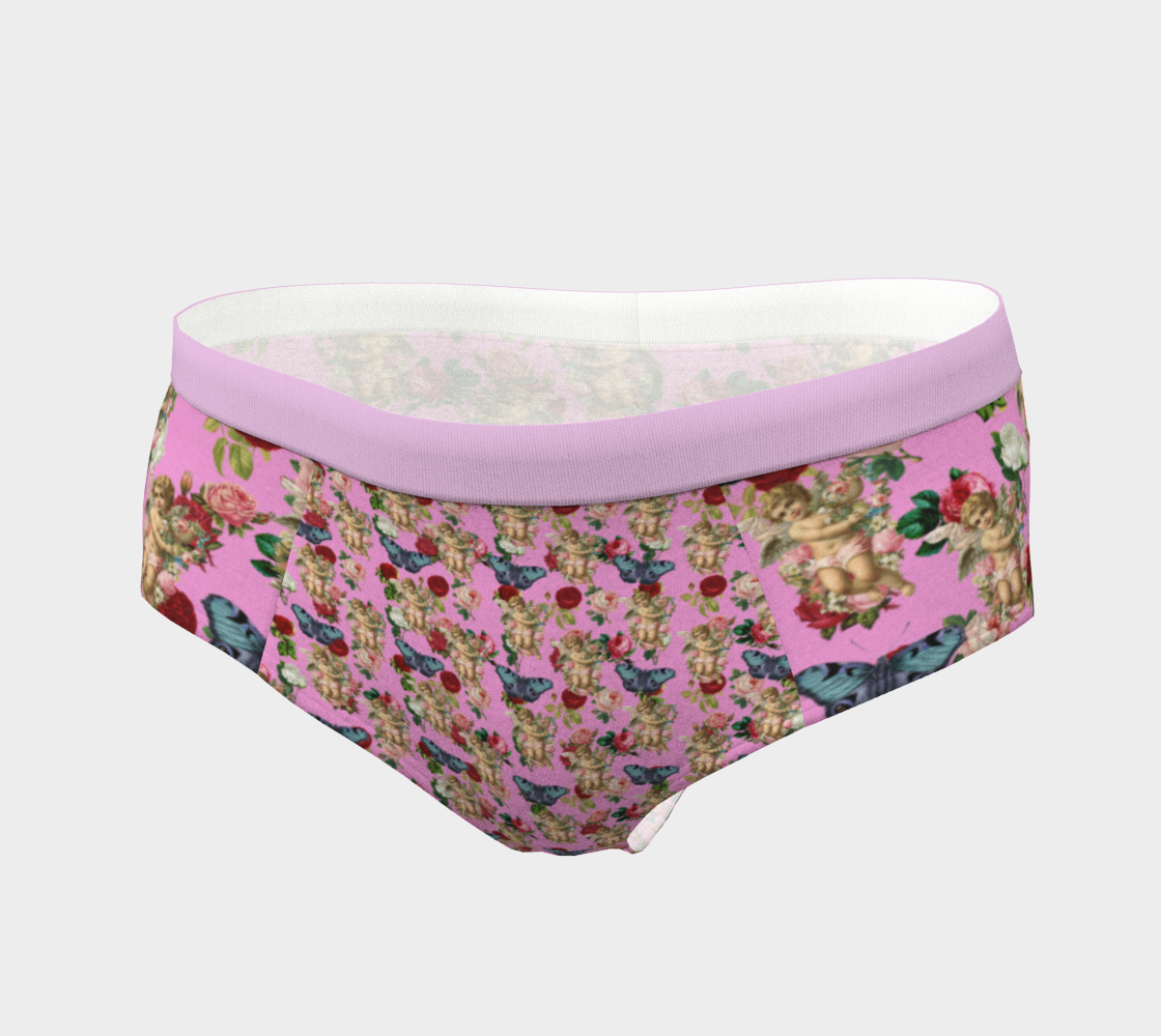 angel cherub butterflies pink cheeky briefs