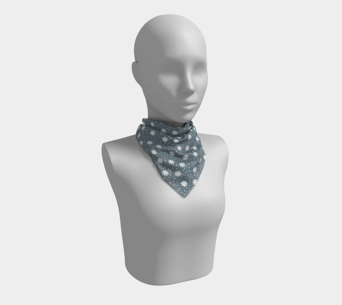 floral dots blue scarf