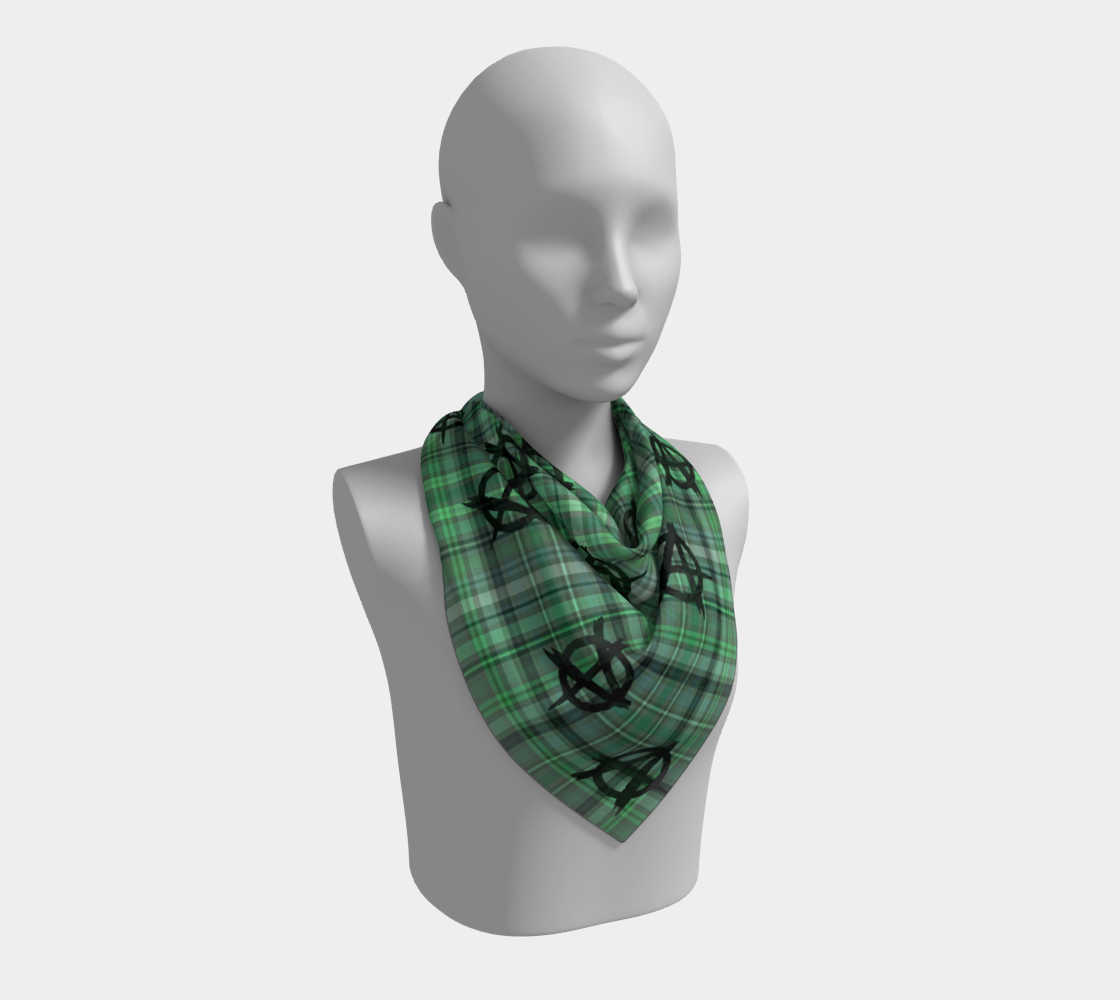 green  plaid anarchy scarf