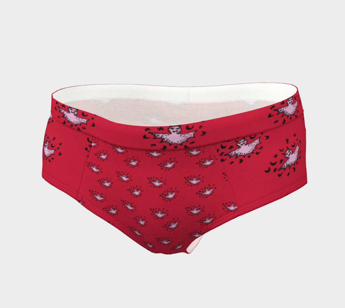 zodiac bat pink red cheeky briefs