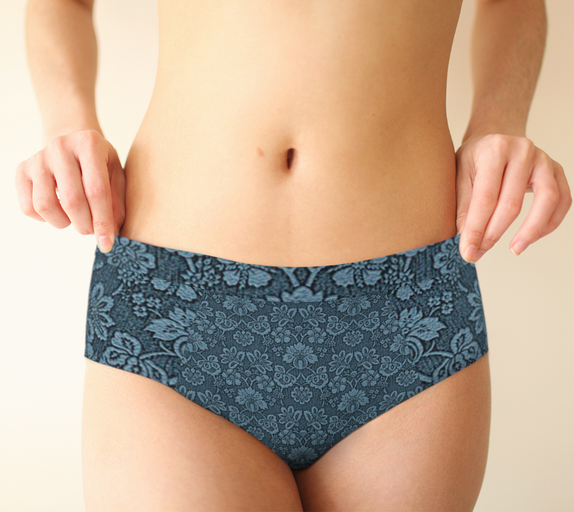 damask blue cheeky briefs