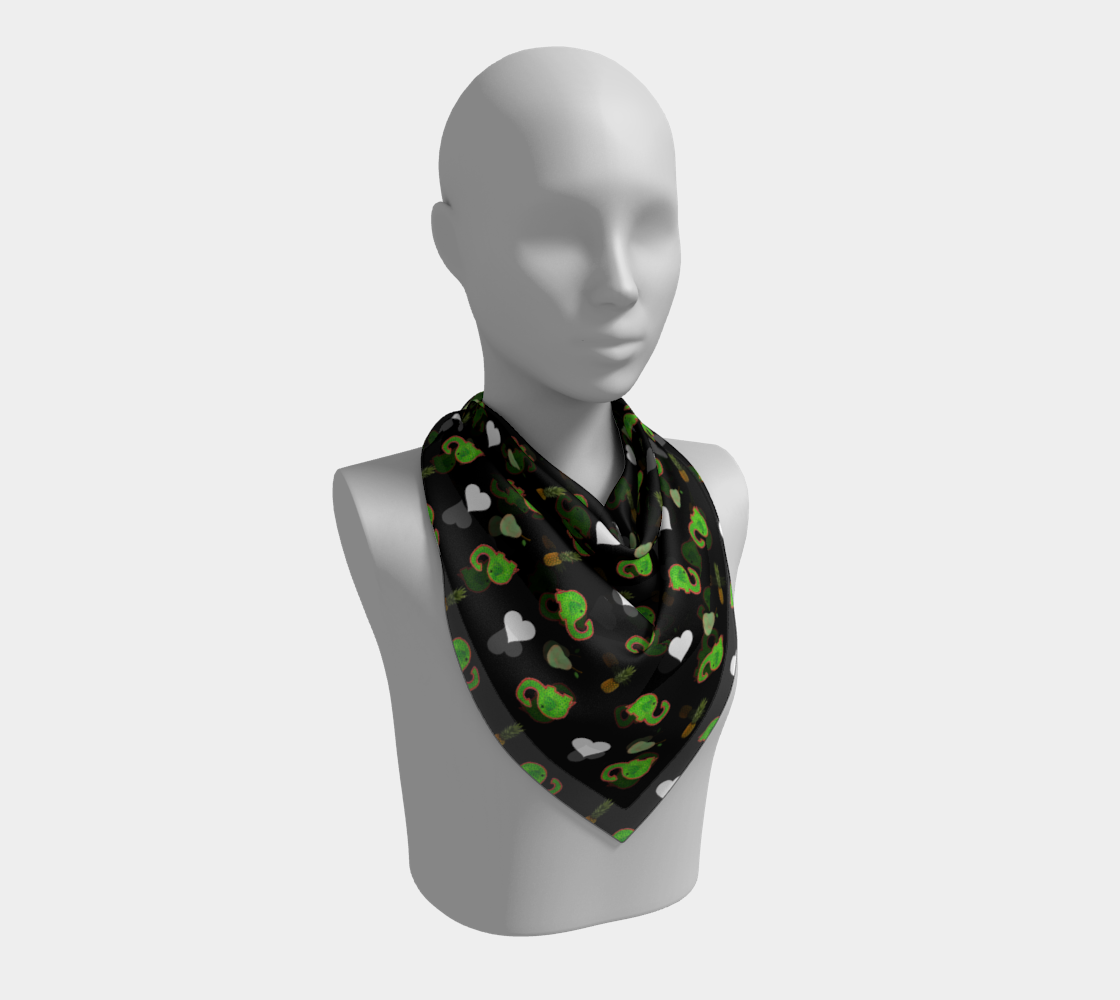 green elephant pattern scarf