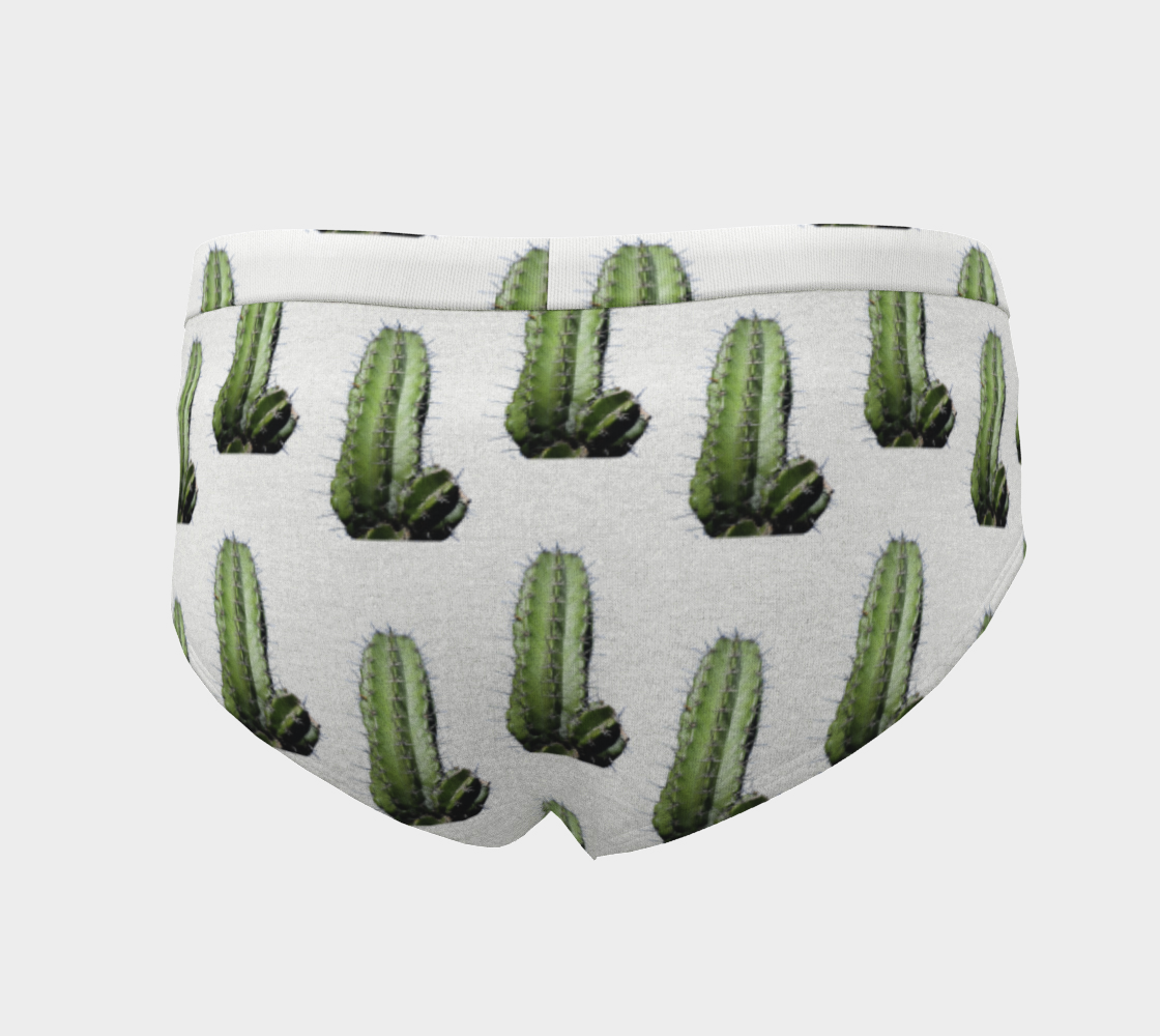 cactus white pattern cheeky briefs