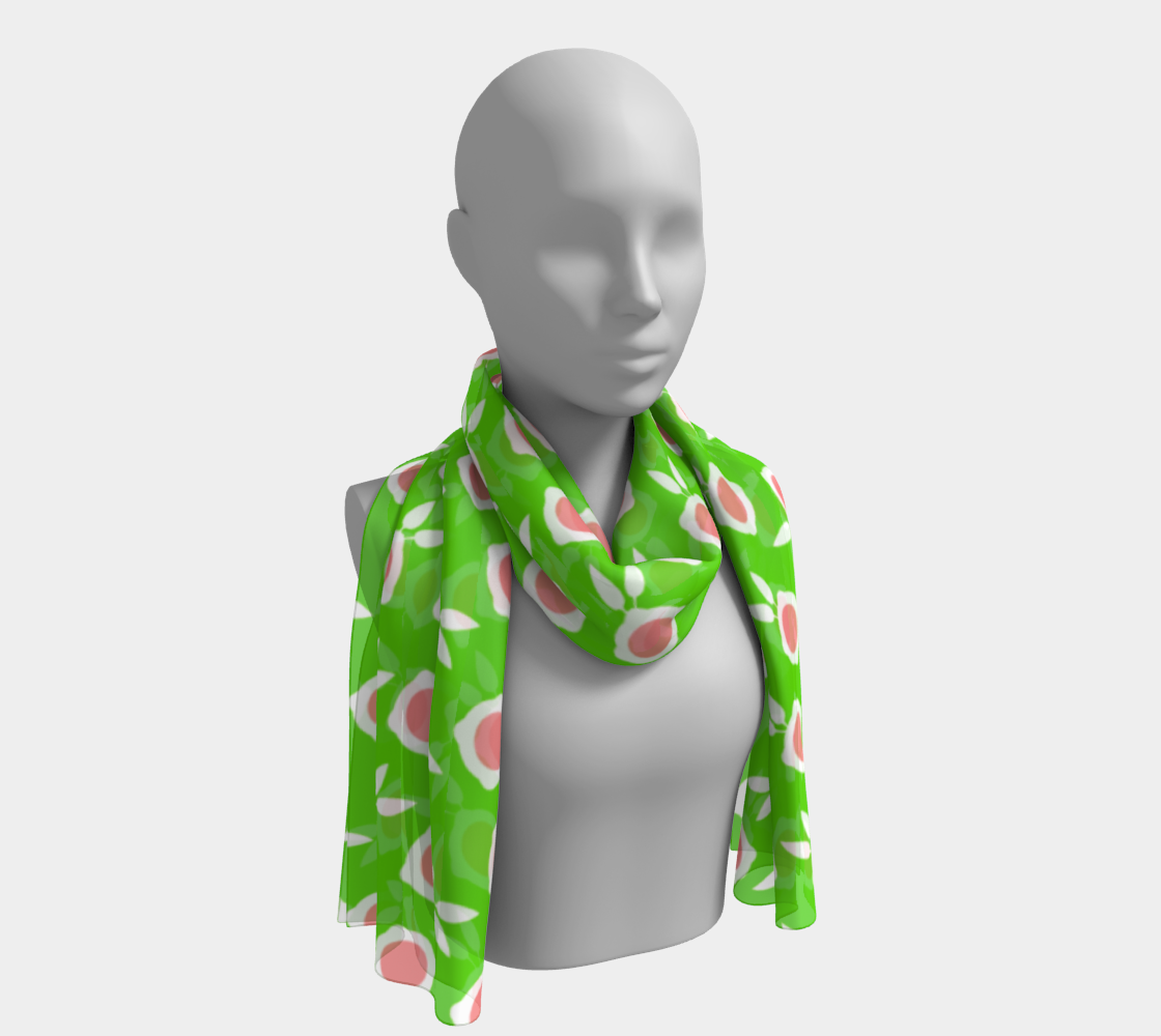 square flowers green scarf