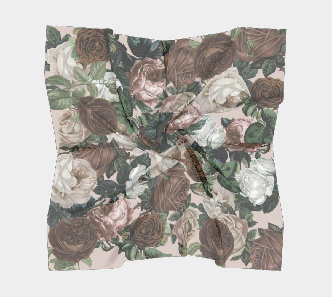 rose bushes brown scarf